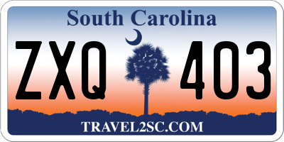 SC license plate ZXQ403