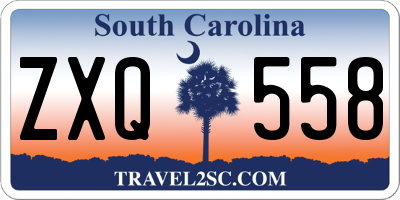 SC license plate ZXQ558