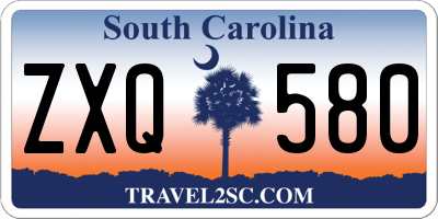 SC license plate ZXQ580