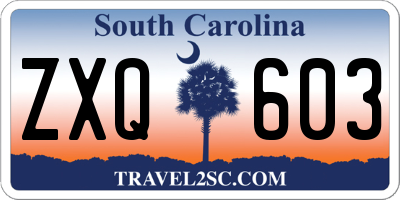 SC license plate ZXQ603