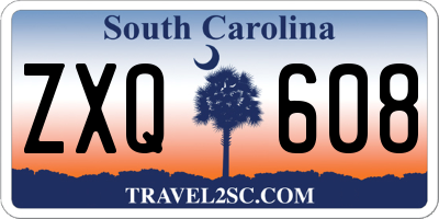 SC license plate ZXQ608