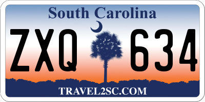 SC license plate ZXQ634