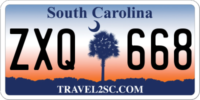 SC license plate ZXQ668