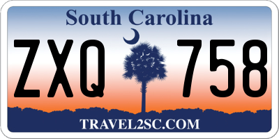 SC license plate ZXQ758