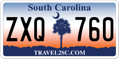 SC license plate ZXQ760