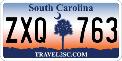 SC license plate ZXQ763
