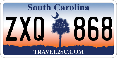 SC license plate ZXQ868