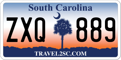 SC license plate ZXQ889