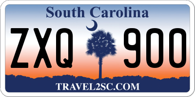 SC license plate ZXQ900
