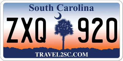 SC license plate ZXQ920