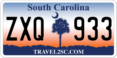SC license plate ZXQ933