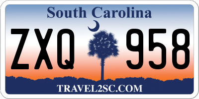 SC license plate ZXQ958