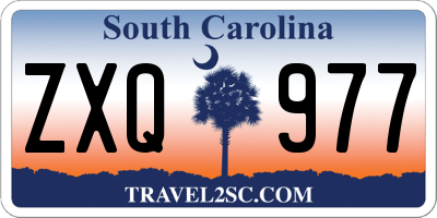 SC license plate ZXQ977