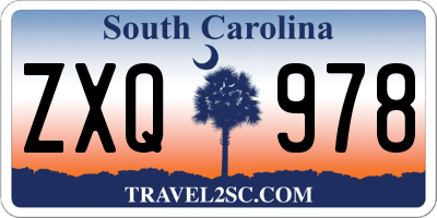 SC license plate ZXQ978