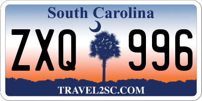 SC license plate ZXQ996