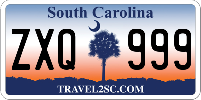 SC license plate ZXQ999