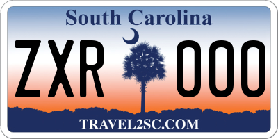 SC license plate ZXR000