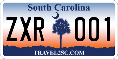 SC license plate ZXR001