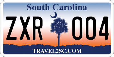 SC license plate ZXR004