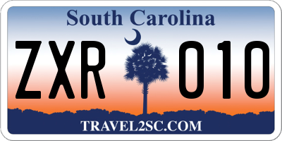 SC license plate ZXR010
