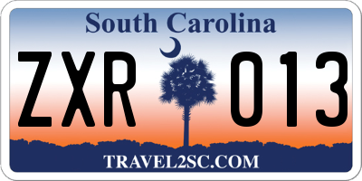 SC license plate ZXR013
