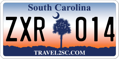 SC license plate ZXR014