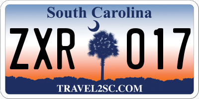 SC license plate ZXR017