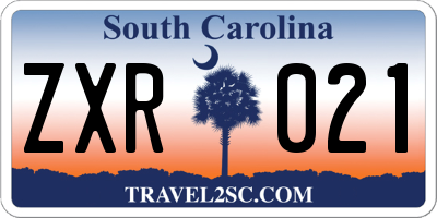 SC license plate ZXR021