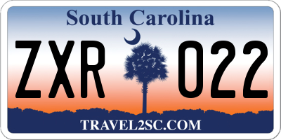 SC license plate ZXR022