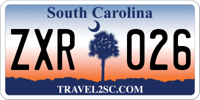 SC license plate ZXR026