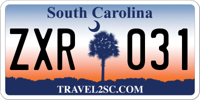SC license plate ZXR031