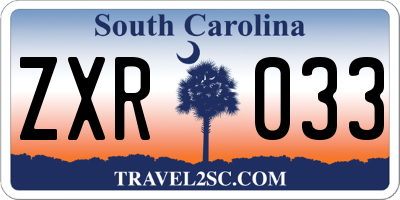 SC license plate ZXR033