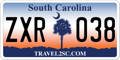 SC license plate ZXR038