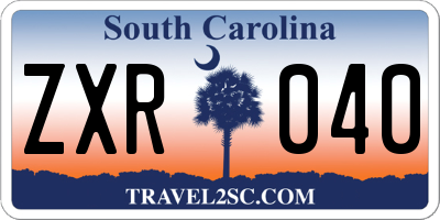 SC license plate ZXR040