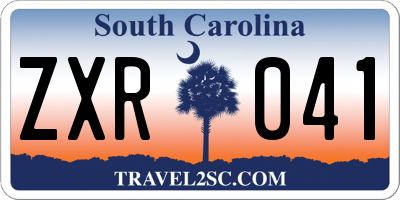 SC license plate ZXR041