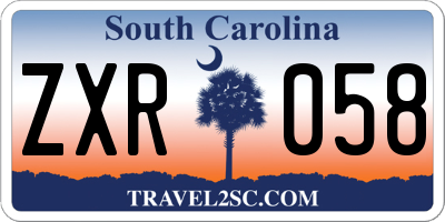 SC license plate ZXR058