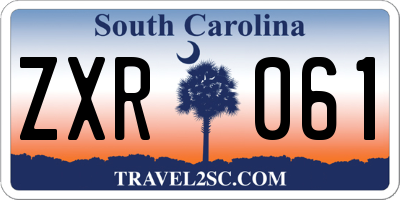SC license plate ZXR061