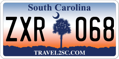 SC license plate ZXR068