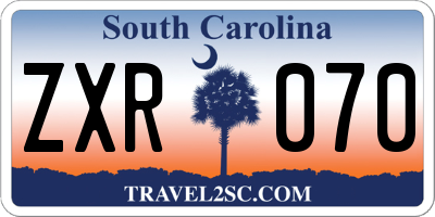 SC license plate ZXR070