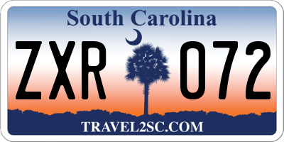 SC license plate ZXR072