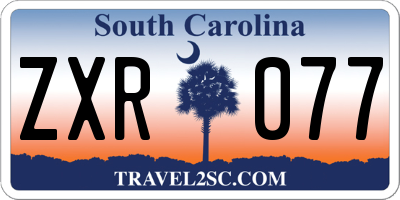 SC license plate ZXR077