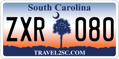 SC license plate ZXR080
