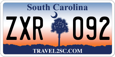 SC license plate ZXR092