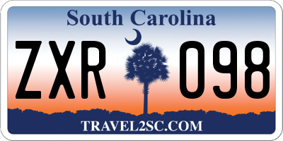 SC license plate ZXR098