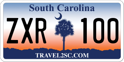 SC license plate ZXR100