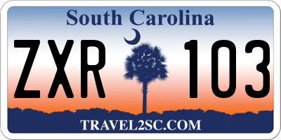 SC license plate ZXR103