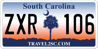 SC license plate ZXR106