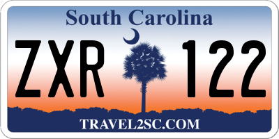SC license plate ZXR122