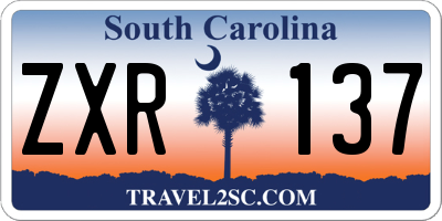SC license plate ZXR137