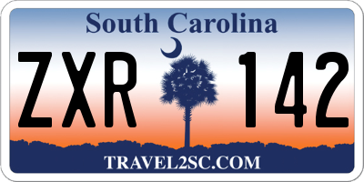 SC license plate ZXR142